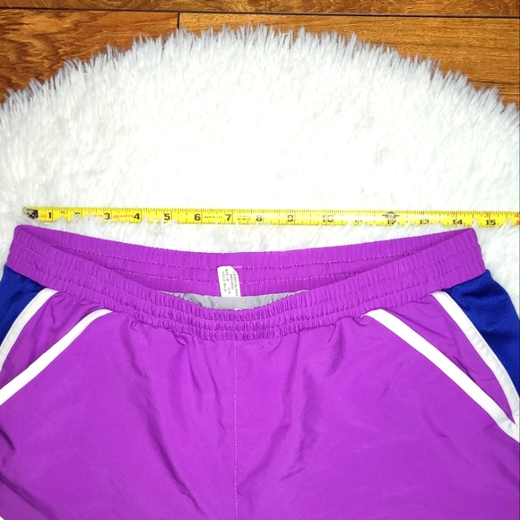 🏃‍♀️Under Armour womens purple & navy blue jogging running shorts with p - Picture 6 of 14
